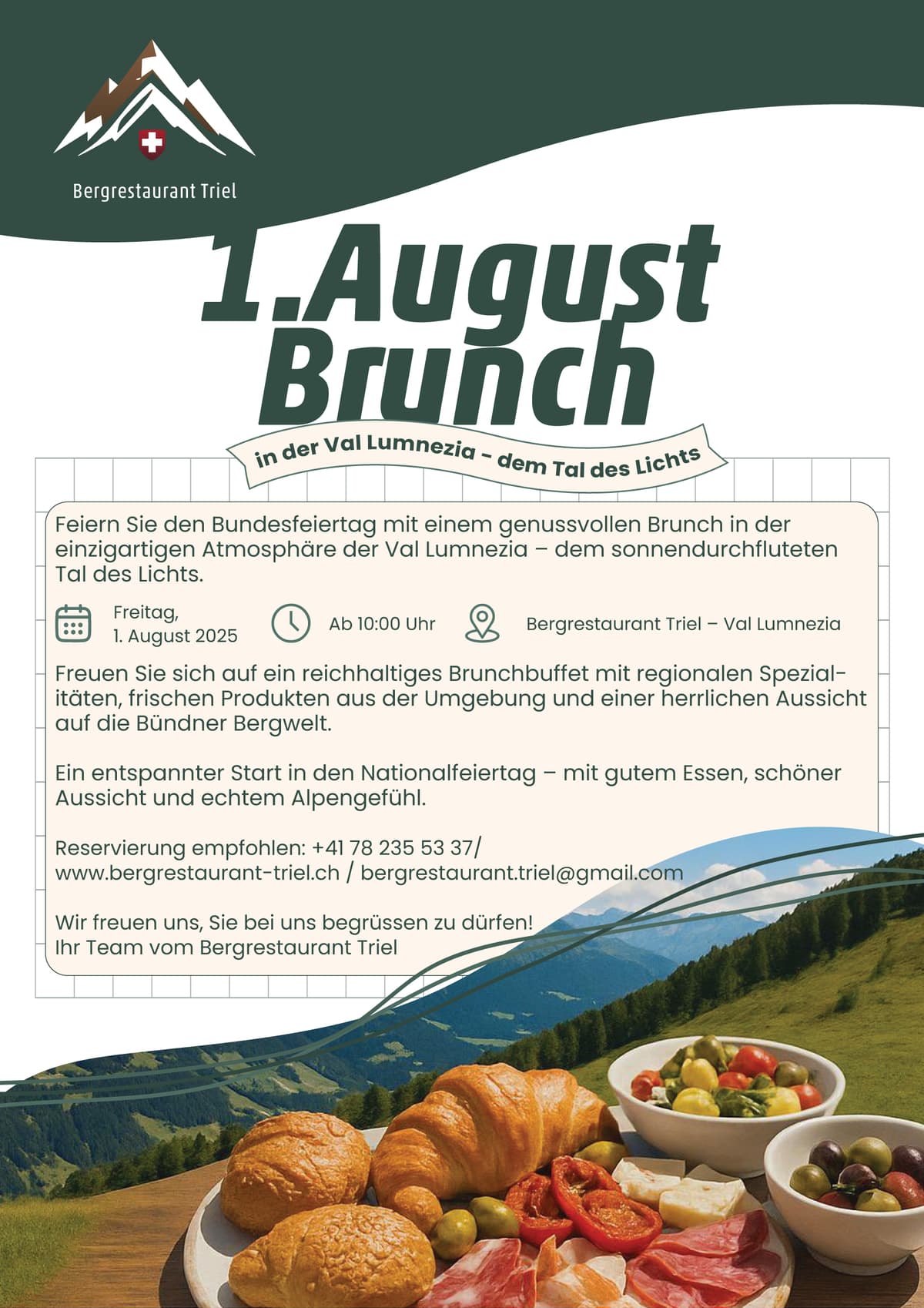 1. August Brunch im Bergrestaurant Triel